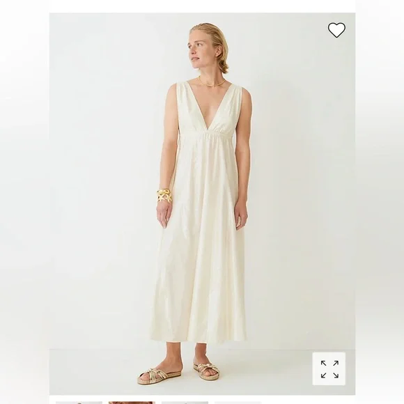 J. Crew | Dresses | J Crew Nwt Size Small Plungeneck Metallic Beach  Dresscolor Ibiza Silver | Poshmark